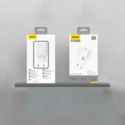 3. Dudao A27P 30W PD GaN USB-C Wall Charger - White