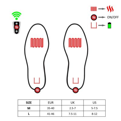 20. Glovii GW2L heated shoe insert (41, 42, 43, 44, 45, 46; black and red)