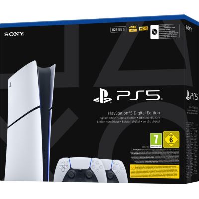20. SONY PS5 Digital 825GB Console + 2 DS5 Controllers