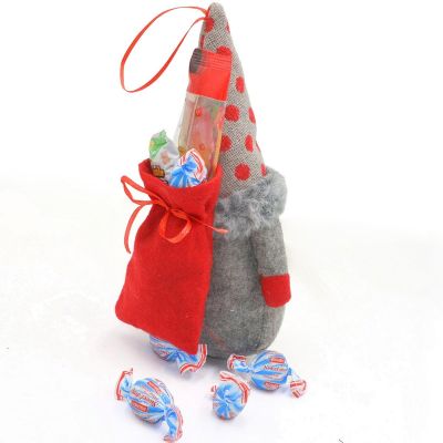 5. DECORATIVE SANTA CLAUS WITH GIFT BAG 20CM GRAY