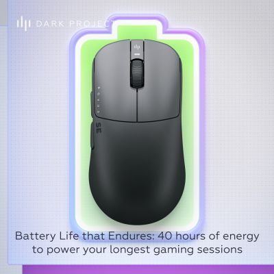 10. Dark Project Novus SE Wireless Gaming Mouse Ambidextrous RF Wireless + USB Type-C Optical 26000 DPI