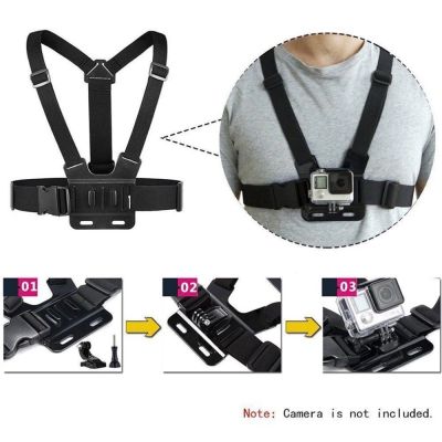 2. Adjustable sports camera harness - black