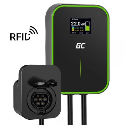 4. Green Cell Wallbox EV PowerBox 22kW charger with socket and RFID