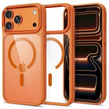 Tech-Protect Magmat Magsafe CC case for iPhone 17 Pro / 18 Pro - orange-transparent