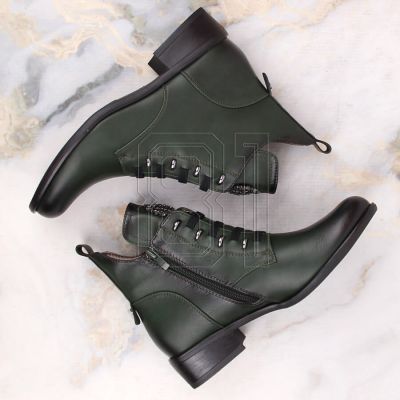 8. Insulated flat-heeled ankle boots Jezzi W JEZ412B green
