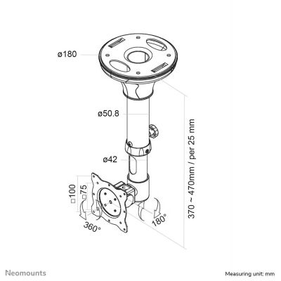 7. Neomounts FPMA-C025BLACK Sign Mount 76.2 cm (30") Black