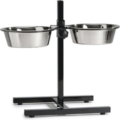 11. DOG AND CAT BOWL STAINLESS STEEL ON STAND 1.8L 2 PCS