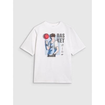 6. Boy's oversize T-shirt with print 4F 4FJRAW25TTSHM3062-10S