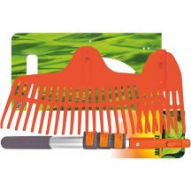 GARDEN RAKE SET S+M TELESCOPIC ROD