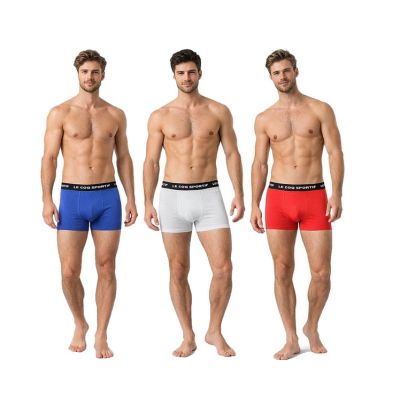 9. Le Coq Sportif men's boxer shorts 3-pack red gray navy blue