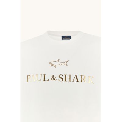 3. Paul&Shark Men's Cotton T-shirt White and Gold 99311007-10E - Classic Cut, Logo