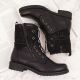 6. Jezzi W JEZ254A lace-up and zipper work boots, black