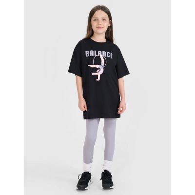 3. Oversized T-shirt with print for girls 4F FJRSS25TTSHF2646-20S