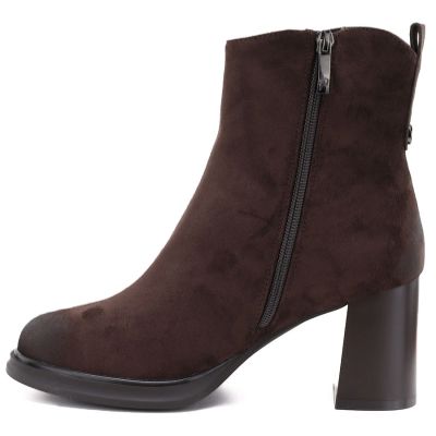 3. Women’s Chocolate Brown Heeled Platform Ankle Boots Potocki SZ12844