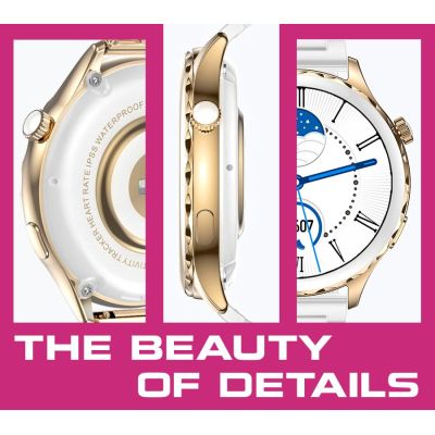 7. Rubicon RNCF02-2 Women's Smartwatch Gold + Pink Strap