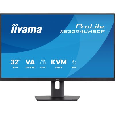 15. iiyama ProLite 32'' 4K VA Monitor with USB-C (95W), KVM Switch and PiP/PbP Support