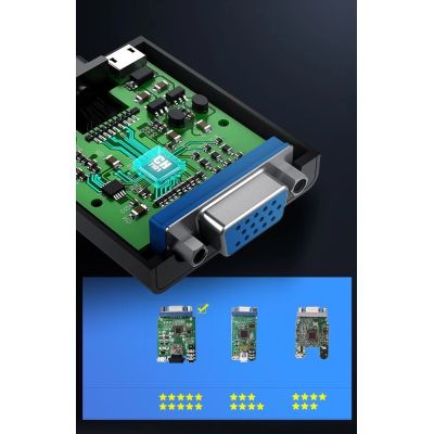 11. Ugreen adapter HDMI - VGA micro USB / audio 3.5 mm mini jack black (40248)