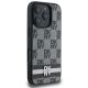 4. DKNY Checkered Pattern & Printed Stripes Case for iPhone 16 Pro Max - Black