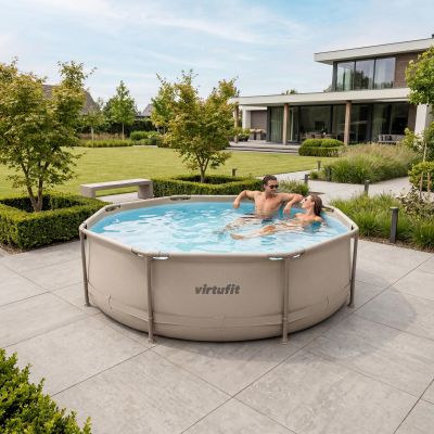 4. VIRTUFIT ROUND POOL 305 CM WITH FILTER PUMP BEIGE