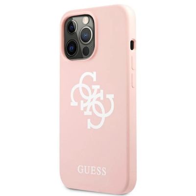 2. Guess Silicone 4G Logo Case for iPhone 13 Pro Max 6.7" - Pink