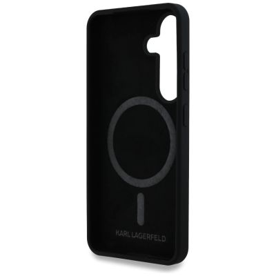 7. Karl Lagerfeld Silicone Double Heads And Circle MagSafe Samsung Galaxy S25 case black
