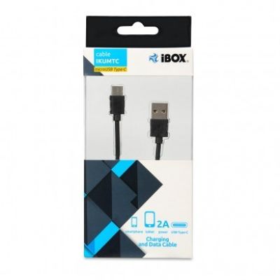 2. IBOX USB TYP-C cable, 2A 1M IKUMTC (USB 2.0 type AM - USB type CM; 1m; black)