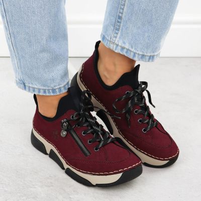 7. Comfortable women's burgundy shoes Rieker 45973-36