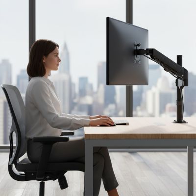 13. MACLEAN MONITOR MOUNT, GAS SPRING, 17"-32", 2-10KG, BLACK MC-135