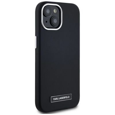 4. Karl Lagerfeld FW Metal Plate MagSafe iPhone 15 Case - Black