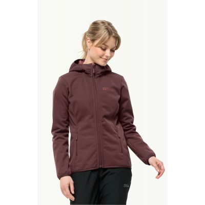 2. Jack Wolfskin Windhain Hoody W women's softshell jacket with hood, red (1307481_2866)