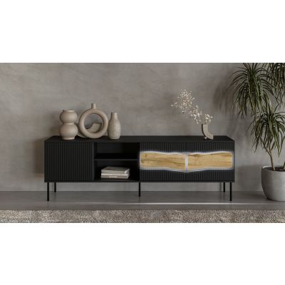 6. INSERTO 3D1W TV cabinet 190x40x61.5 black + LED