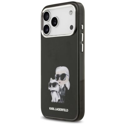 2. Karl Lagerfeld IML Aquarelle Karl & Choupette & Logo MagSafe Case for iPhone 17 Pro Max - Black