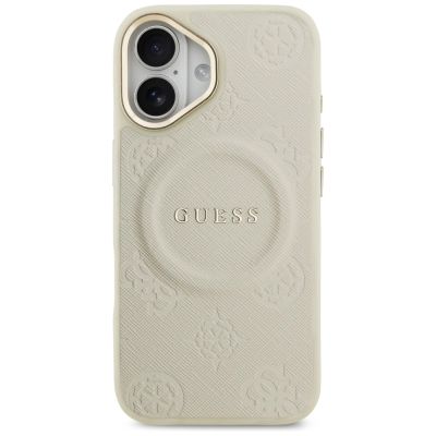 3. Guess Peony Hot Stamp MagSafe iPhone 17 Case - Beige