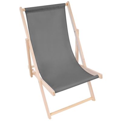 12. CLASSIC GRAY WOODEN DECK CHAIR