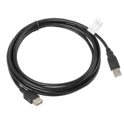 Lanberg CA-USBE-10CC-0030-BK Cable (USB 2.0 Male - USB 2.0 Female; 3m; Black)