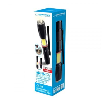 15. ESPERANZA ALUMINUM FLASHLIGHT WITH SIDE LIGHT COB DIONE EOT070