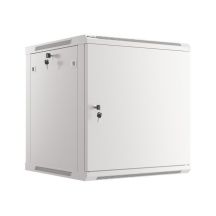 INSTALLATION RACK CABINET, WALL-HUNG 19" 12U 600X600, GRAY, METAL DOORS (FLAT PACK)