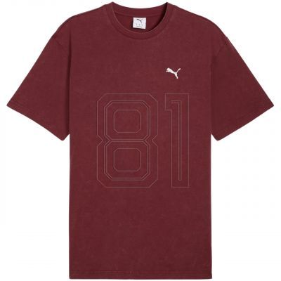 2. Puma Ess Elevated Relaxed Wash Tee Burgundy 688048 96