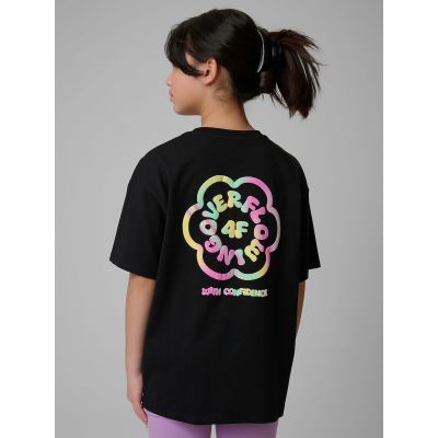 2. Girls' loose T-shirt with print 4F 4FJRSS26TTSHF4137-020S