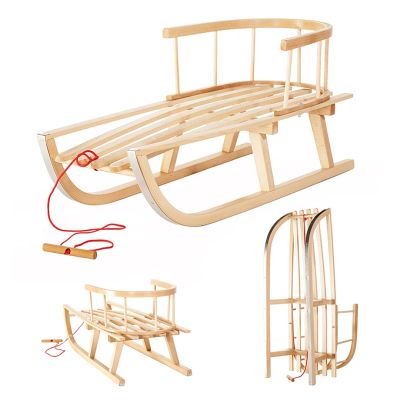 2. Classic wooden sled with backrest GreenBlue GB136