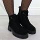 7. Women's Black Suede Leather Ankle Boots D&A S.Barski Premium Collection JC52-884