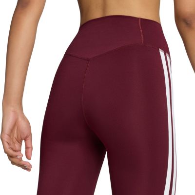 5. Women's adidas Optime Essentials Workout 3-Stripes 7/8 Burgundy Leggings KT3772