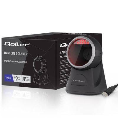 10. Qoltec Stationary Precision Barcode and QR Scanner 1D | 2D