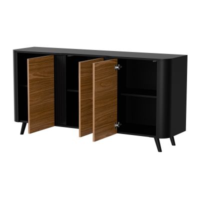 2. VOLARE chest of drawers 151x39x75 black/walnut
