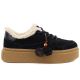 2. Black Kobbo 79665 leather insulated platform shoes