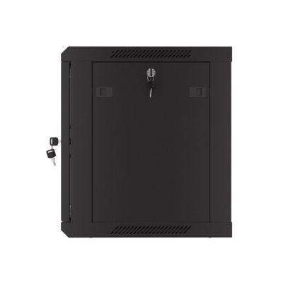 9. WALL-HUNG RACK CABINET 19" 9U 600X450 BLACK PERFORATED DOOR LANBERG (FLAT PACK)