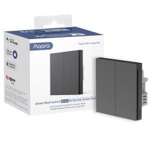 Aqara Smart Wall Switch H1 EU (No Neutral, Double Rocker) -Grey Light Switch