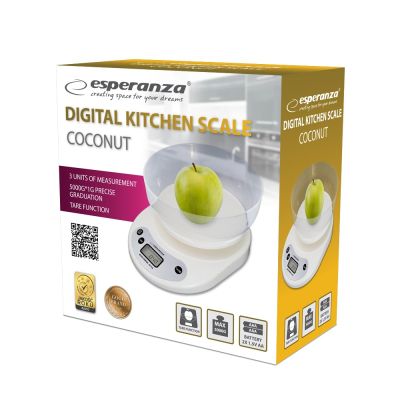 6. ESPERANZA COCONUT EKS007 Electronic Kitchen Scale with Bowl