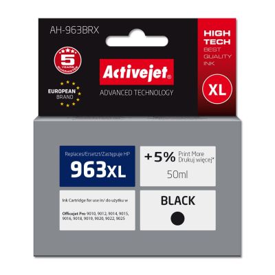 Activejet AH-963BRX Ink (replaces HP 963XL 3JA30AE; Premium; 2100 pages; 50 ml, black)
