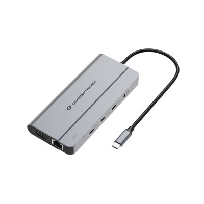 3. Conceptronic DONN34G Docking Station Wired USB 3.2 Gen 2 (3.1 Gen 2) Type-C Gray